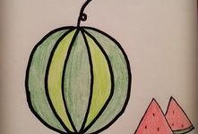 小孩吃瓜怎么画,描绘小孩吃瓜的欢乐瞬间